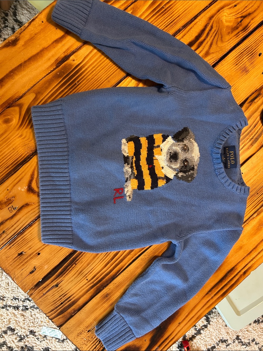 Polo by Ralph Lauren Blue Kids Sweater with Dog Motif